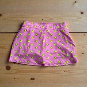 PRINCE Girls Pink Tennis Ball Print Skort Size Medium